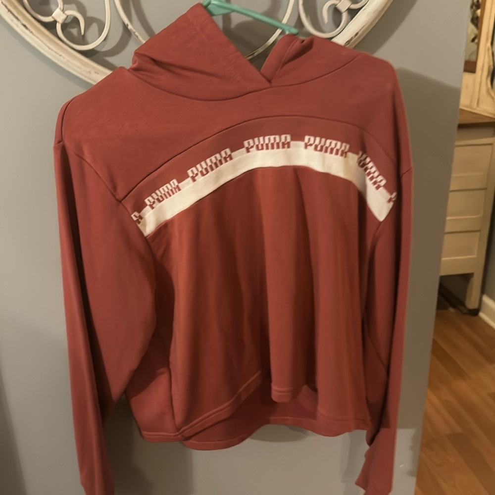 Pink Puma cropped hoodie.